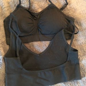 Lot 2 Black Bralettes Fit Medium